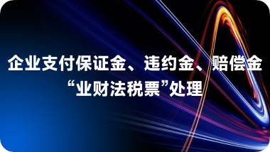 企业支付保证金、违约金、赔偿金 “ 业财法税票 ” 处理